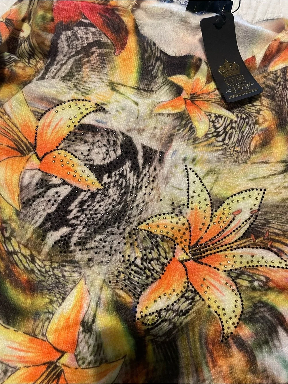 Floral Print Long-Sleeve Shirt - Orange Multi